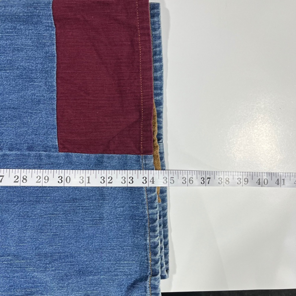 VTG August Max Boho Patchwork Denim Maxi Skirt Sz 3 Cottagecore Western Cowgirl - Picture 8 of 14